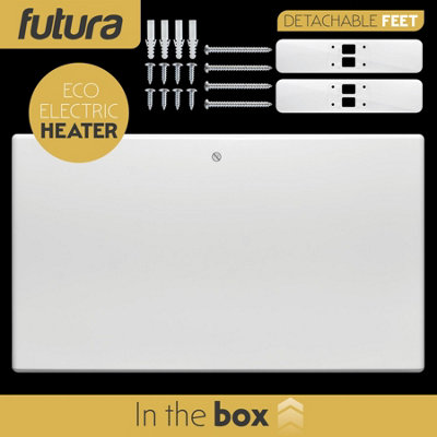 Futura Electric 1500W Radiator Panel Heater Wall Mounted or Floor Standing Bathroom Safe Timer and Thermostat Control