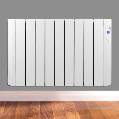 Futura Electric Panel Heater 1800W Oil Filled Radiator Day Timer Wall Mounted Low Energy Retention Digital Thermostat Convector