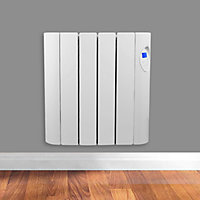 Futura Electric Panel Heater 600W Oil Filled Radiator Day Timer Wall Mounted Low Energy Retention Digital Thermostat Convector