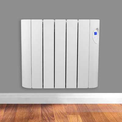 Futura Electric Panel Heater 900W Oil Filled Radiator Day Timer Wall Mounted Low Energy Retention Digital Thermostat Convector