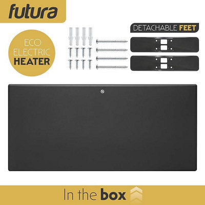 Futura Electric Radiator Panel Heater 2000W Eco Grey Wall Mounted & Freestanding Thermostat & Timer Lot 20