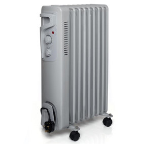 Futura Oil Filled Portable Radiator Heater 2000W 3 Heat Settings 9 Fins