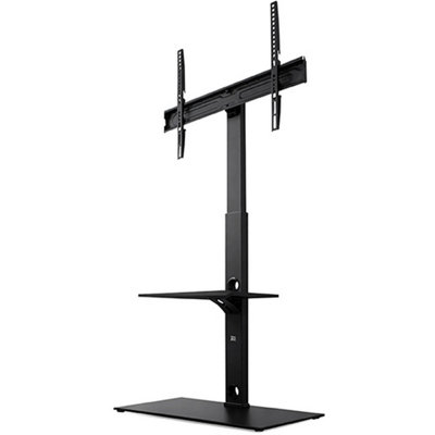 Futura TV Floor Stand 30 to 75 Inch Height Adjustable Swivel Mount with Shelf Supports 40kg