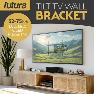 Futura TV Wall Bracket Mount for 32-75 Inch TVs, Tilt, Swivel & Rotation, Universal Flat & Curved TVs, VESA Max 600x400mm 45kg Max