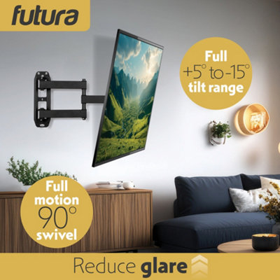 Futura Universal TV Wall Bracket Mount 26-60 Inch TVs, Tilt, Swivel & 90 Rotation, VESA 400mm x 400mm, 35kg Max Load Heavy Duty