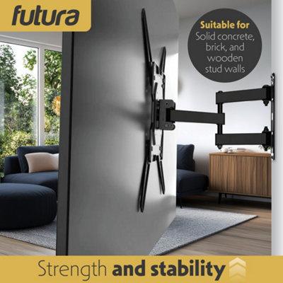 Futura Universal TV Wall Bracket Mount 26-60 Inch TVs, Tilt, Swivel & 90 Rotation, VESA 400mm x 400mm, 35kg Max Load Heavy Duty