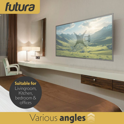 Futura Universal TV Wall Bracket Mount 26-60 Inch TVs, Tilt, Swivel & 90 Rotation, VESA 400mm x 400mm, 35kg Max Load Heavy Duty