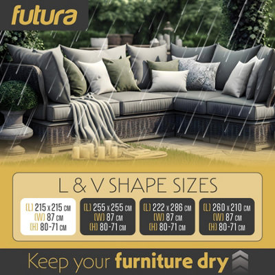Futura Weatherproof Furniture Cover 215x215x80cm V Shaped Outdoor Garden Furniture Cover