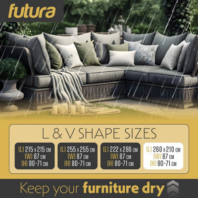Futura Weatherproof Furniture Cover 260x210x80cm V Shaped Outdoor Garden Furniture Cover