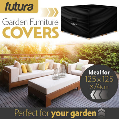 Futura Weatherproof Outdoor Covers Garden Furniture Cover Rip Resistant Fabric - Square 125x125x74cm