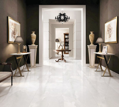Future Pearl Onyx Off White Large Polished Wall And Floor Porcelain Tiles 60cmx120cm - 43.2m2 ( 60 Tiles)