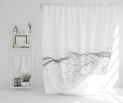 futuristic digital landscape (Shower Curtain) / Default Title