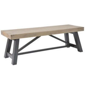 FWStyle 1.69m Solid Reclaimed Pine Grey Wash Dining Bench