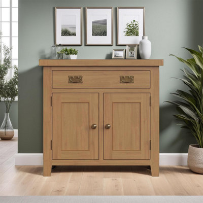 FWStyle 2 Door 1 Drawer Solid Oak Large Sideboard