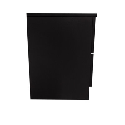 FWStyle 2 Drawer Black Bedside Chest Table Nightstand