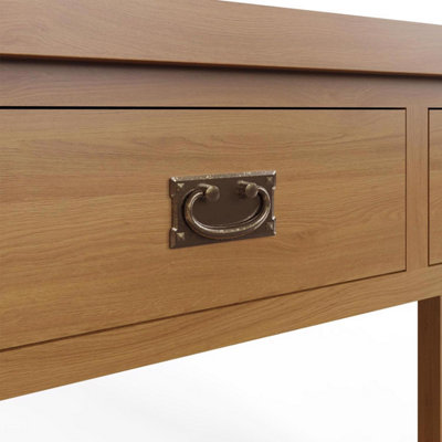 FWStyle 2 Drawer Large Console Table Solid Oak