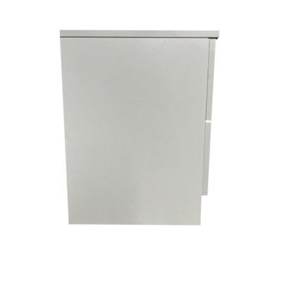FWStyle 2 Drawer White Bedside Chest Table Nightstand