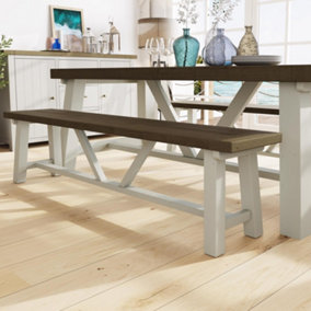 FWStyle 2 x Solid Reclaimed Pine Truffled 1.8M Dining Bench
