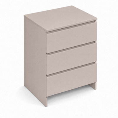 FWStyle 3 Drawer Beige Chest Of Drawers Bedroom Storage (H) 60.5cm (W ...