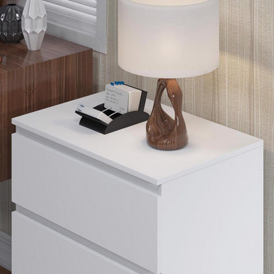 FWStyle 3 Drawer Chest Of Drawers Bedside Table White Bedroom Furniture
