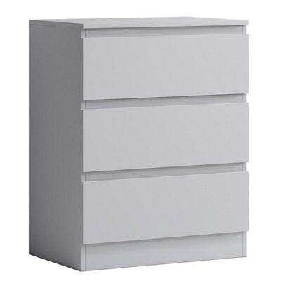 FWStyle 3 Drawer Chest Of Drawers Bedside Table White Bedroom Furniture