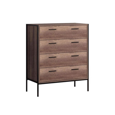 FWSTYLE 4 DRAWER CHEST OF DRAWERS INDUSTRIAL EFFECT