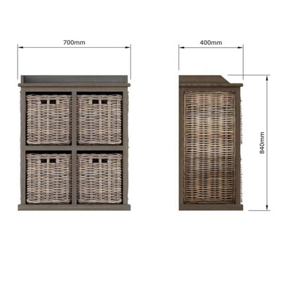 FWStyle 4 Drawer Storage Unit Ready Assembled Handmade Solid Mahogany ...