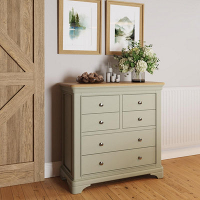 sage green 6 drawer dresser Henley Scalloped Edge 6 Drawer Wide Dresser, Sage Green main image 0