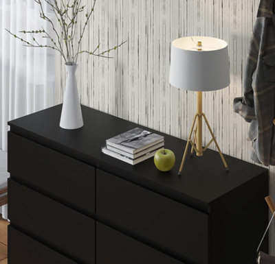 FWStyle 8 Drawer Chest Of Drawers Matt Black Scratch Resistant Deep Drawer Design