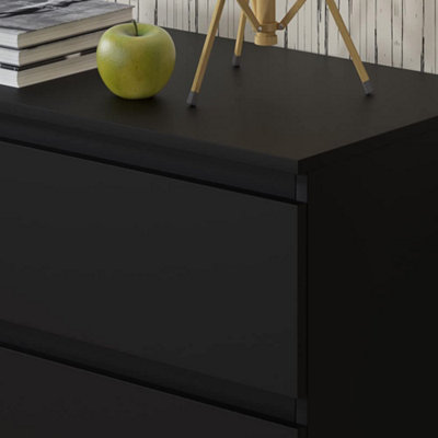 FWStyle 8 Drawer Chest Of Drawers Matt Black Scratch Resistant Deep Drawer Design