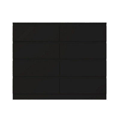 FWStyle 8 Drawer Chest Of Drawers Matt Black Scratch Resistant Deep Drawer Design