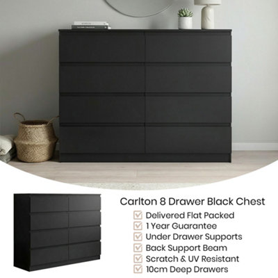ikea black dresser 8 drawer FWStyle Carlton Chest Of Drawers Bedroom Storage Sideboard (H) 99cm (W) 110cm ( Color:SNOW out stop new arrival prom dress H&M Girls Black &