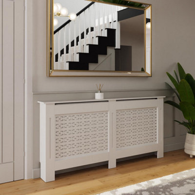 FWStyle Geometric Pattern X-Large Grey Radiator Cover (H) 82.3 (W ...