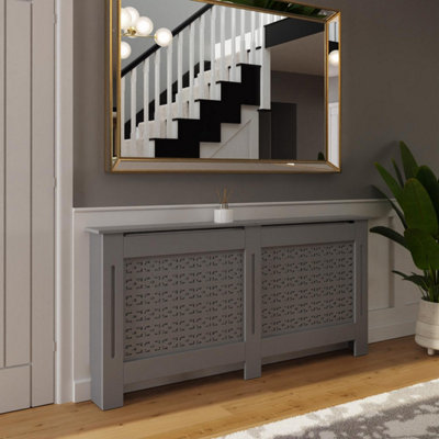 FWStyle Geometric Pattern X-Large Grey Radiator Cover (H) 82.3 (W ...