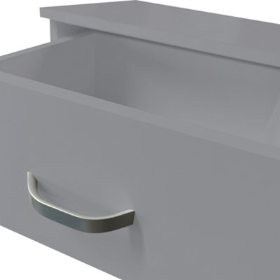 FWStyle Grey 2 Drawer Bedside Table Nightstand