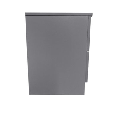FWStyle Grey 2 Drawer Bedside Table Nightstand