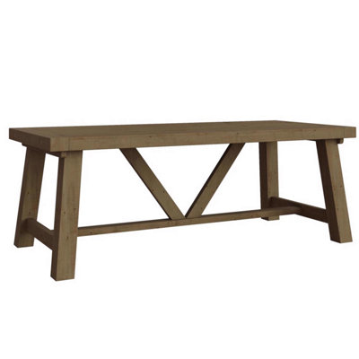 FWStyle Large 2M Solid Pine Fixed Top Dining Table