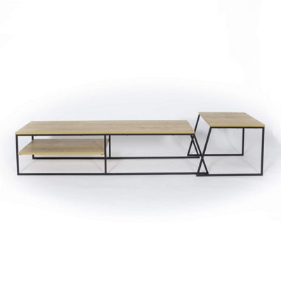 FWStyle Modular TV Unit Sofa Table Set Modern Design Black Metal ...