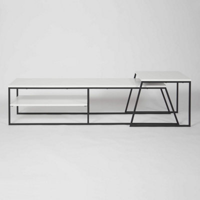 FWStyle Modular TV Unit Sofa Table Set Modern Design Black Metal ...