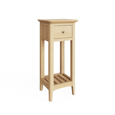 FWStyle Natural Ash Wooden 1 Drawer Telephone Table Ready Assembled