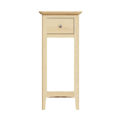 FWStyle Natural Ash Wooden 1 Drawer Telephone Table Ready Assembled