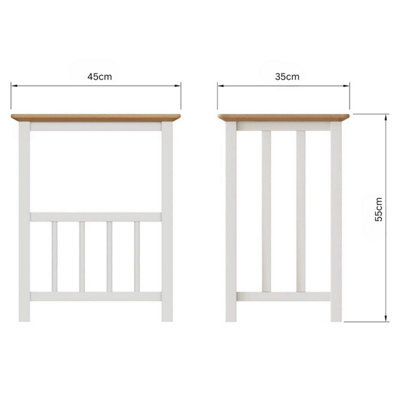 FWStyle Oak Cream Linen Magazine Rack Ready Assembled