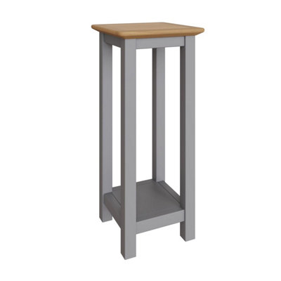 FWStyle Oak Tall Side Table Grey Ready Assembled
