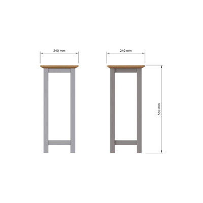 FWStyle Oak Tall Side Table Grey Ready Assembled