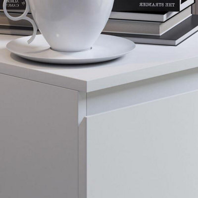 FWStyle Pair Of White Stora Bedside Tables Nighstands Chests Extra Deep ...