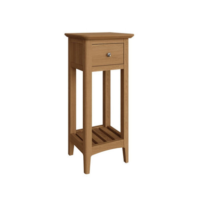 FWStyle Ready Assembled 1 Drawer Telephone Table Solid Ash