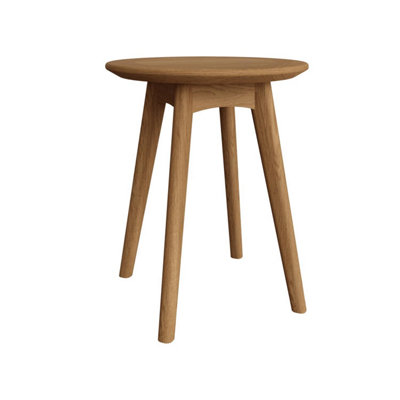 FWStyle Round Wine/Side Table Solid Natural Ash