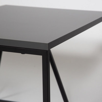 FWStyle Scratch Resistant Set Of 2 Nesting Coffee Tables Anthracite Grey Finish