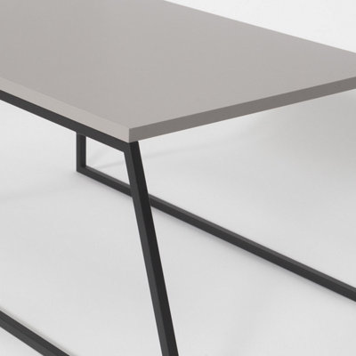 FWStyle Scratch Resistant Set Of 2 Nesting Coffee Tables Mocha Grey Finish