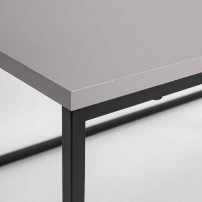FWStyle Scratch Resistant Set Of 2 Nesting Coffee Tables Mocha Grey Finish